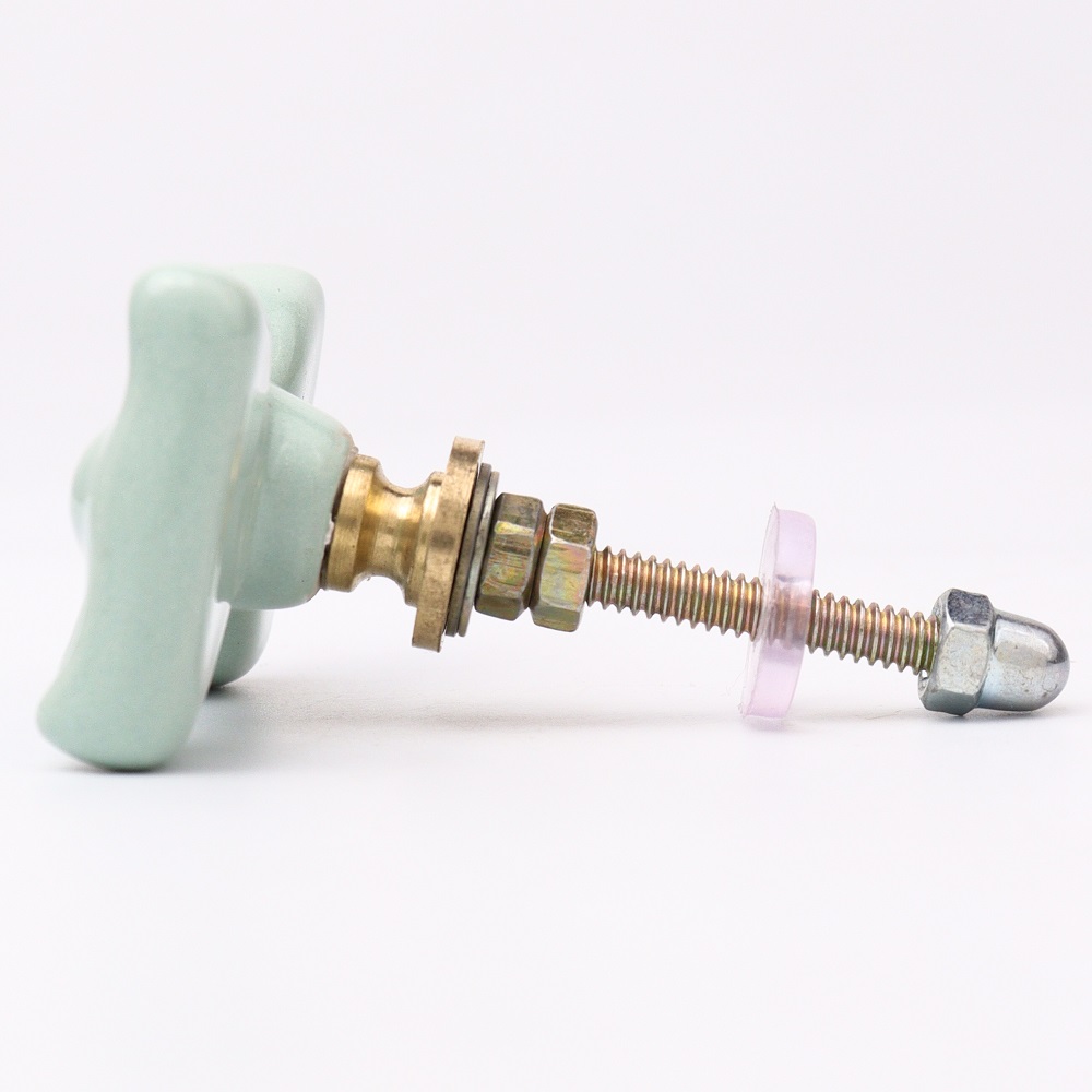 Light Green Ceramic Bow Cabinet Knob